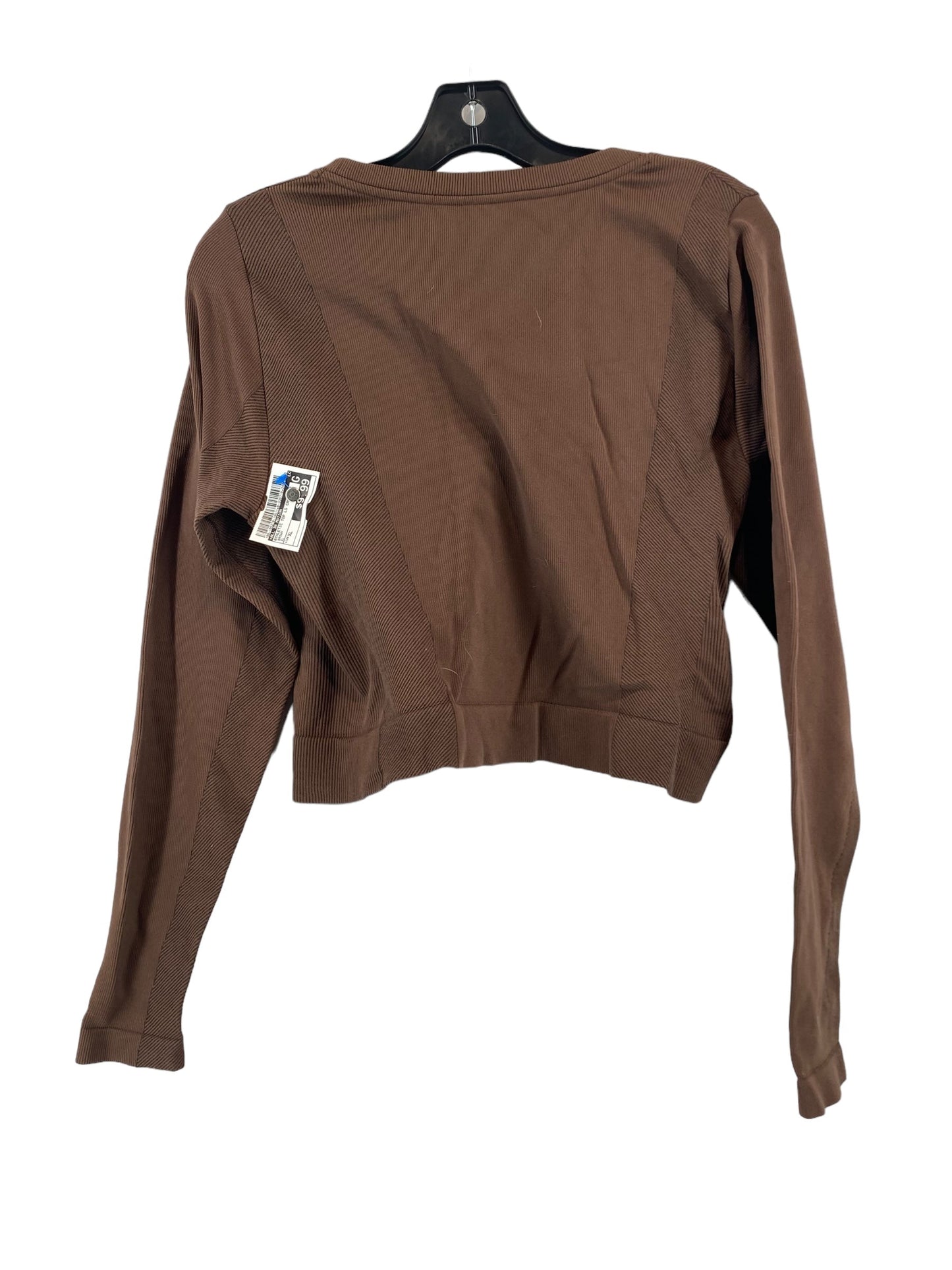 Brown Athletic Top Long Sleeve Crewneck All In Motion, Size Xl