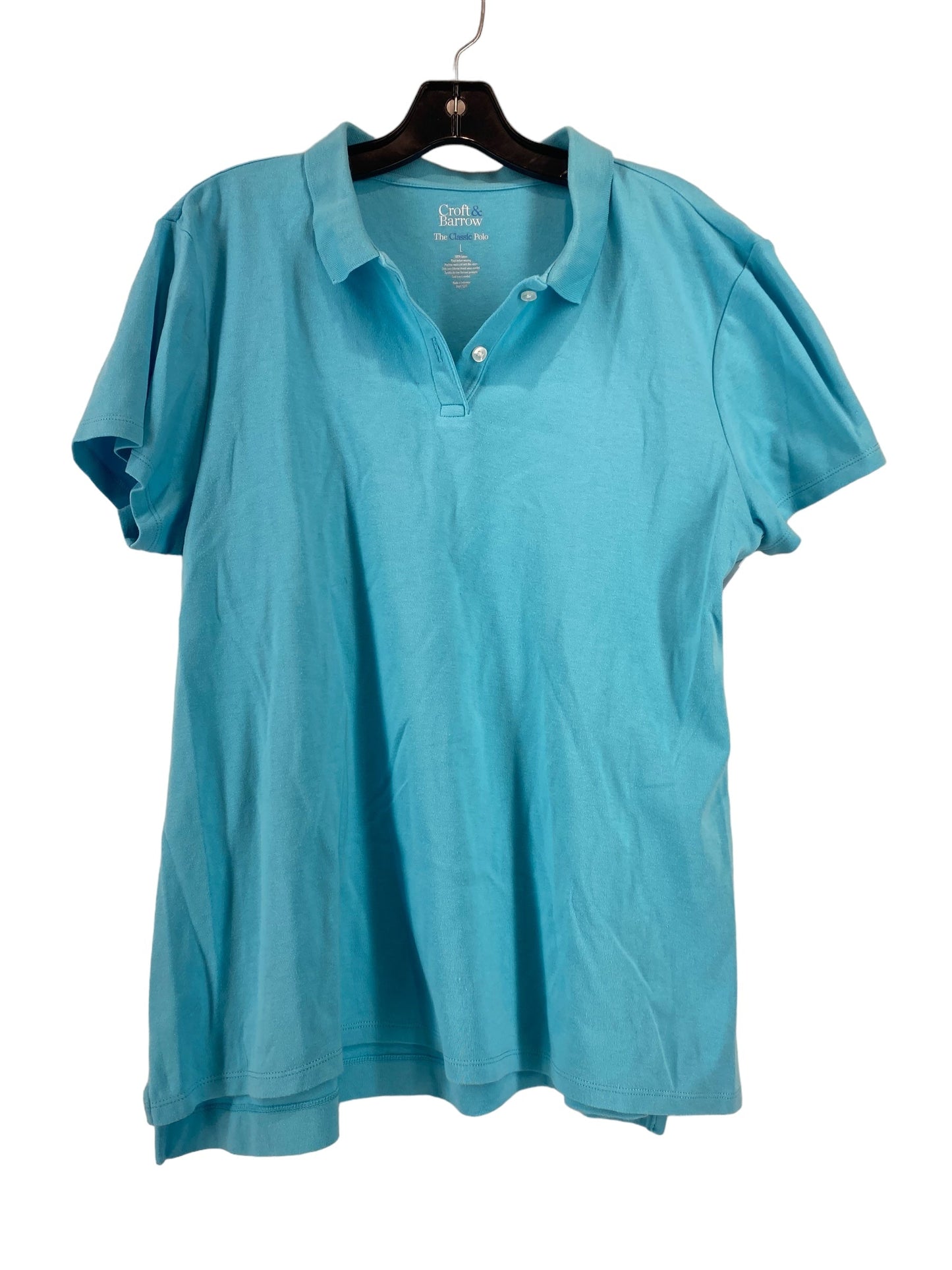 Aqua Top Short Sleeve Croft And Barrow, Size L