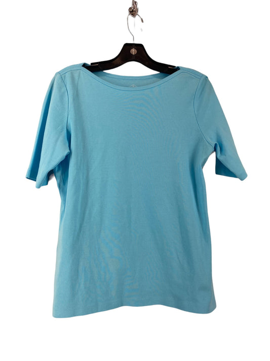 Blue Top Short Sleeve Basic St Johns Bay, Size Petite L