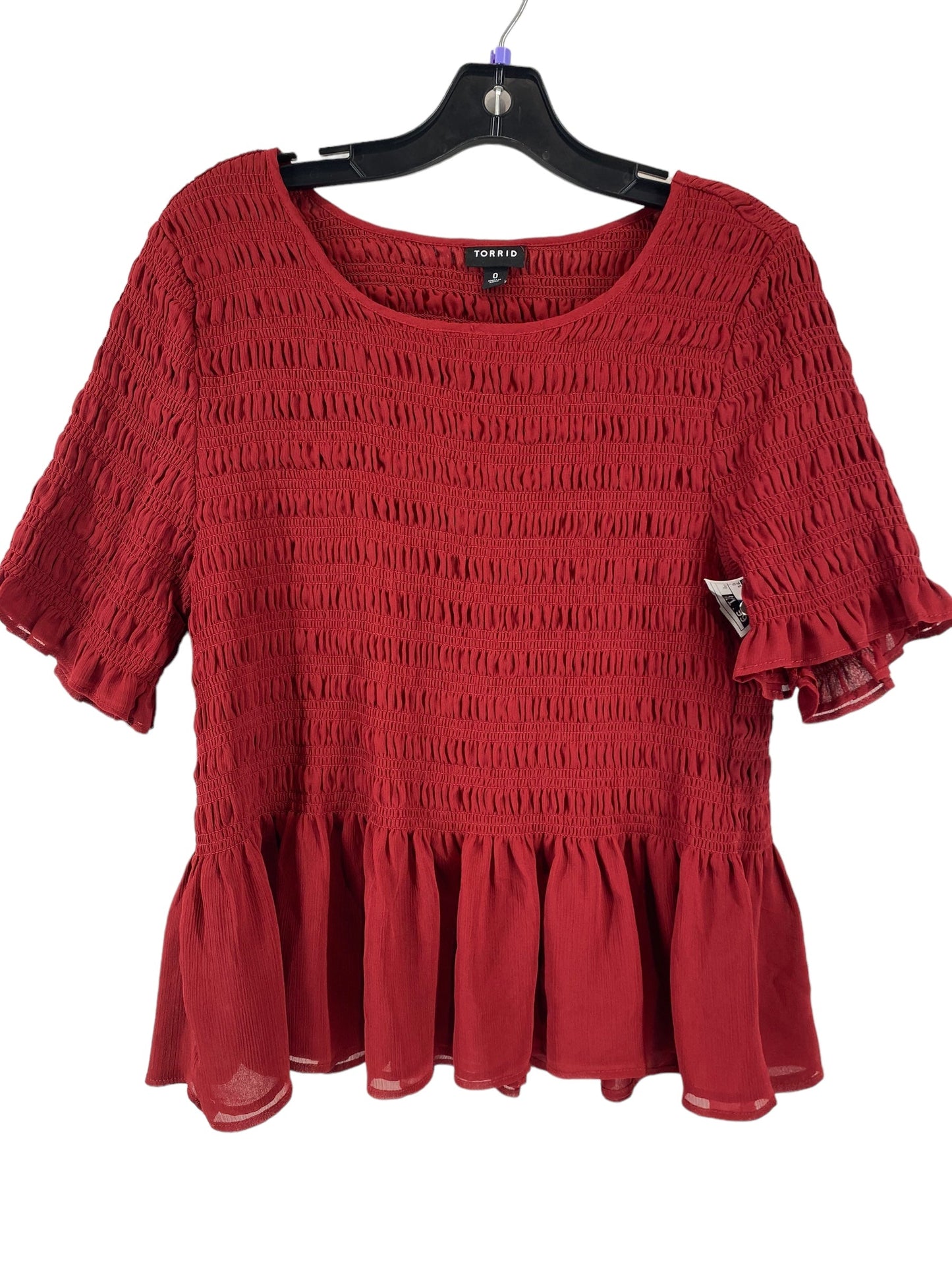 Red Top Short Sleeve Torrid, Size 0