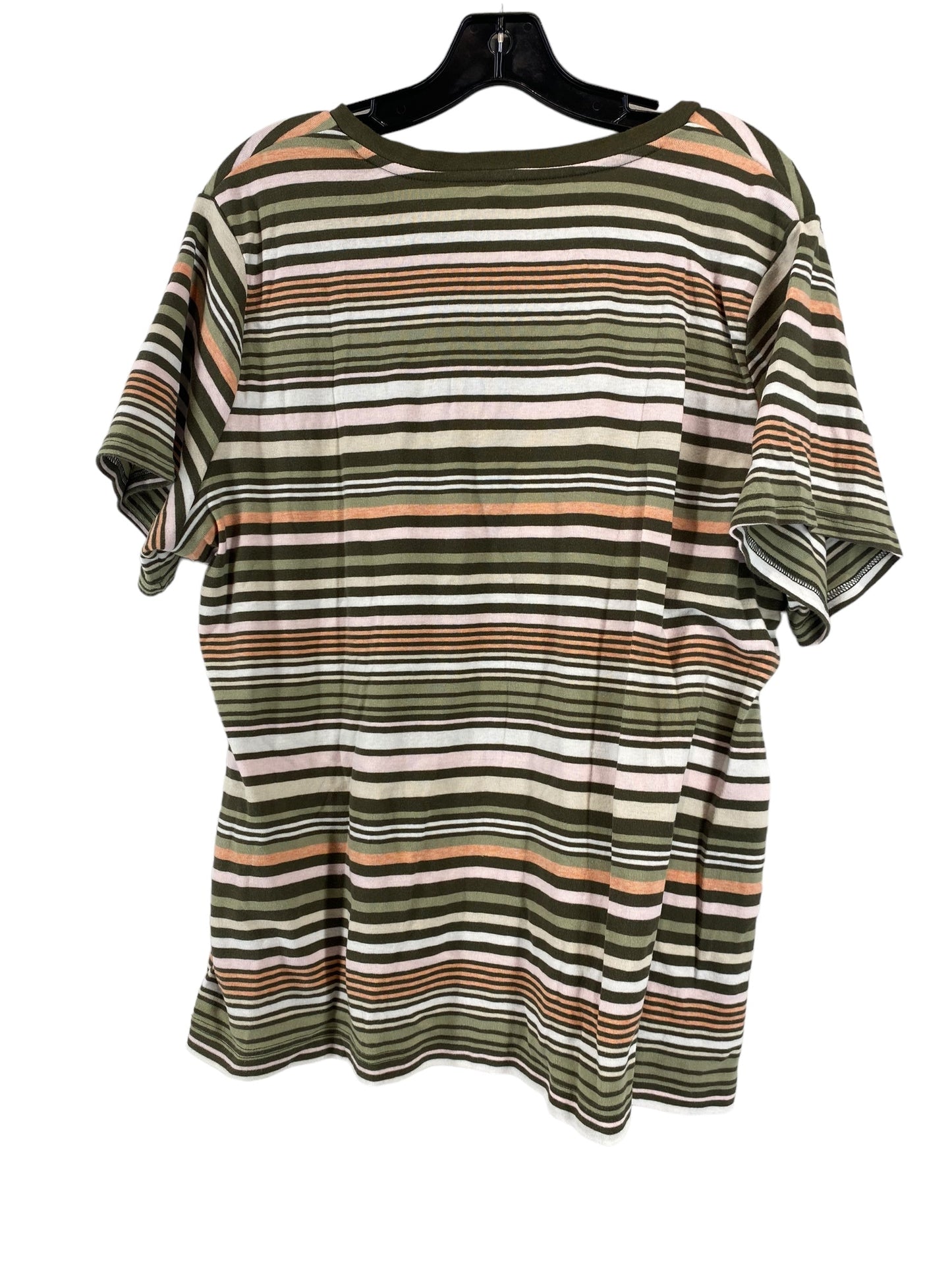 Striped Pattern Top Short Sleeve Croft And Barrow, Size 2x