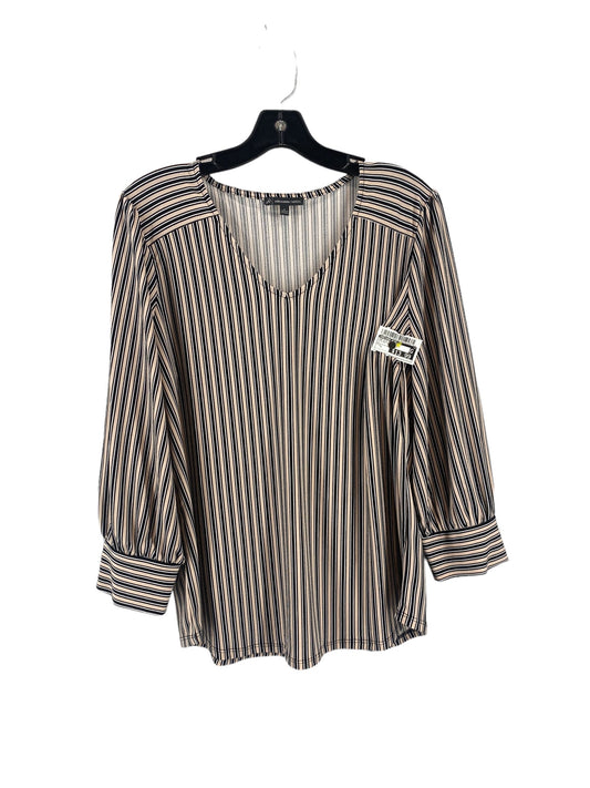 Striped Pattern Top 3/4 Sleeve Adrianna Papell, Size L