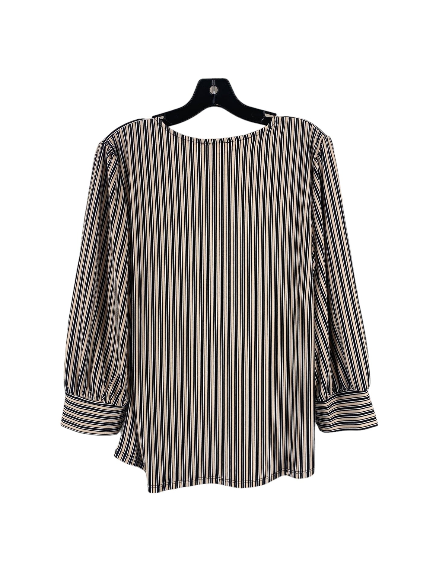 Striped Pattern Top 3/4 Sleeve Adrianna Papell, Size L