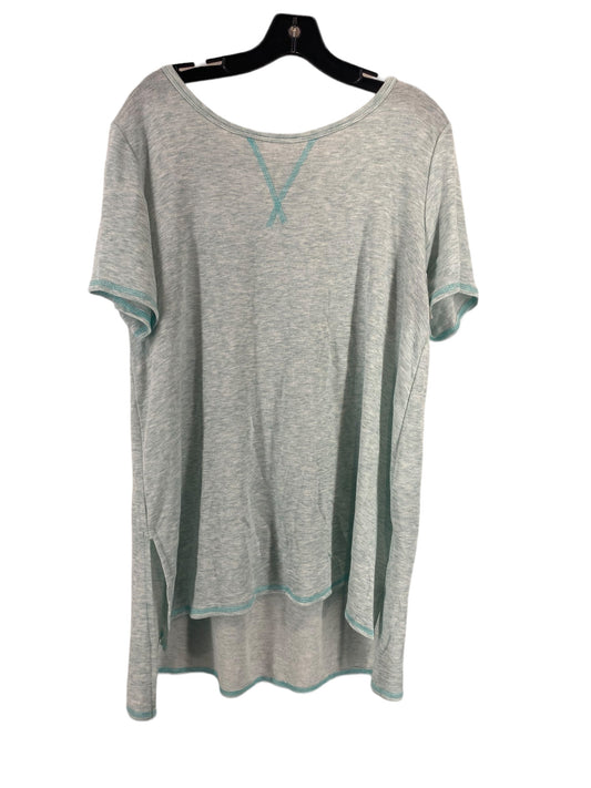 Aqua Top Short Sleeve Basic Clothes Mentor, Size 2x