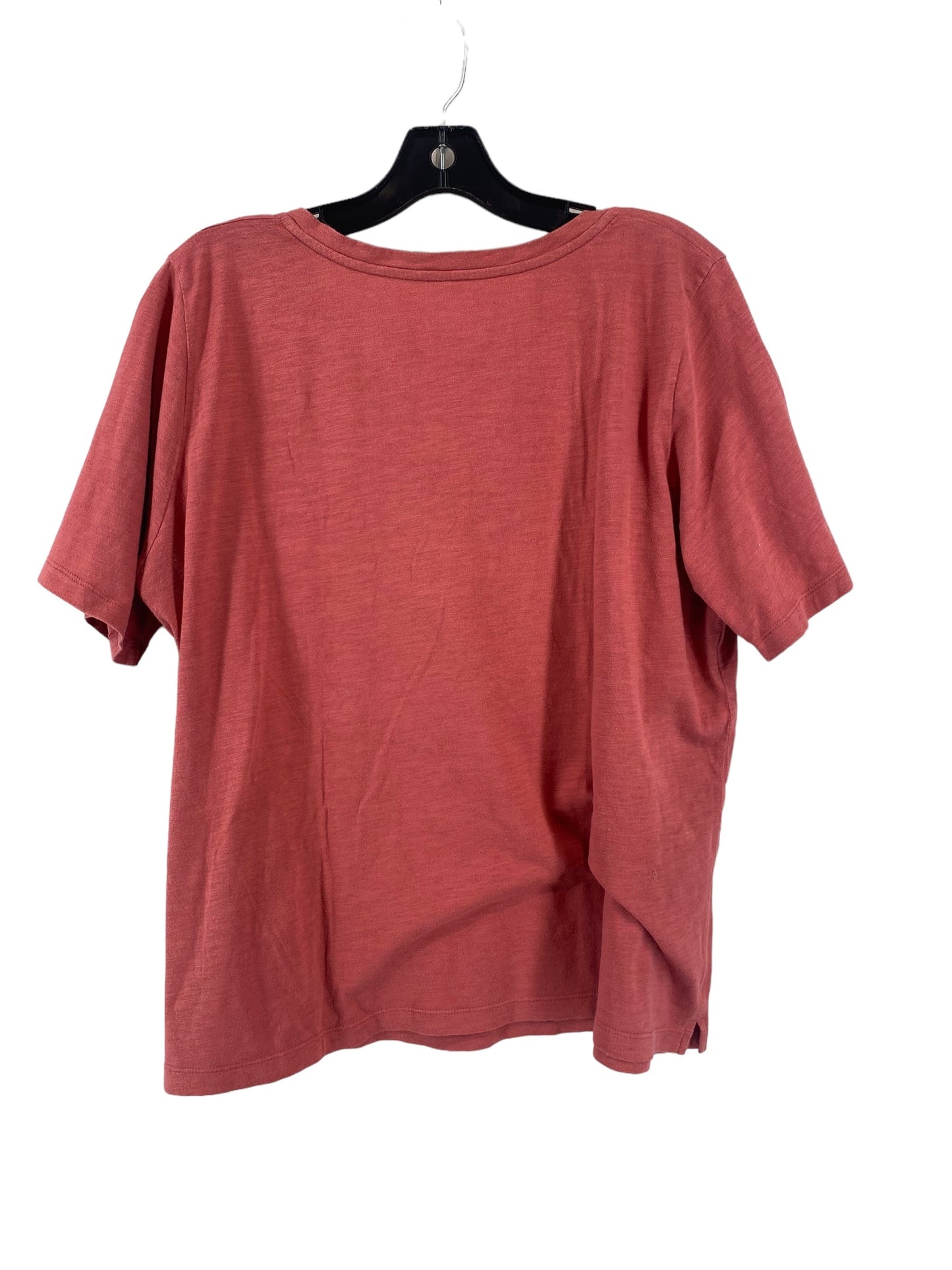 Red Top Short Sleeve Basic Eileen Fisher, Size Petite L