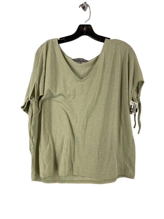 Green Top Short Sleeve Basic Sharagano, Size Xl