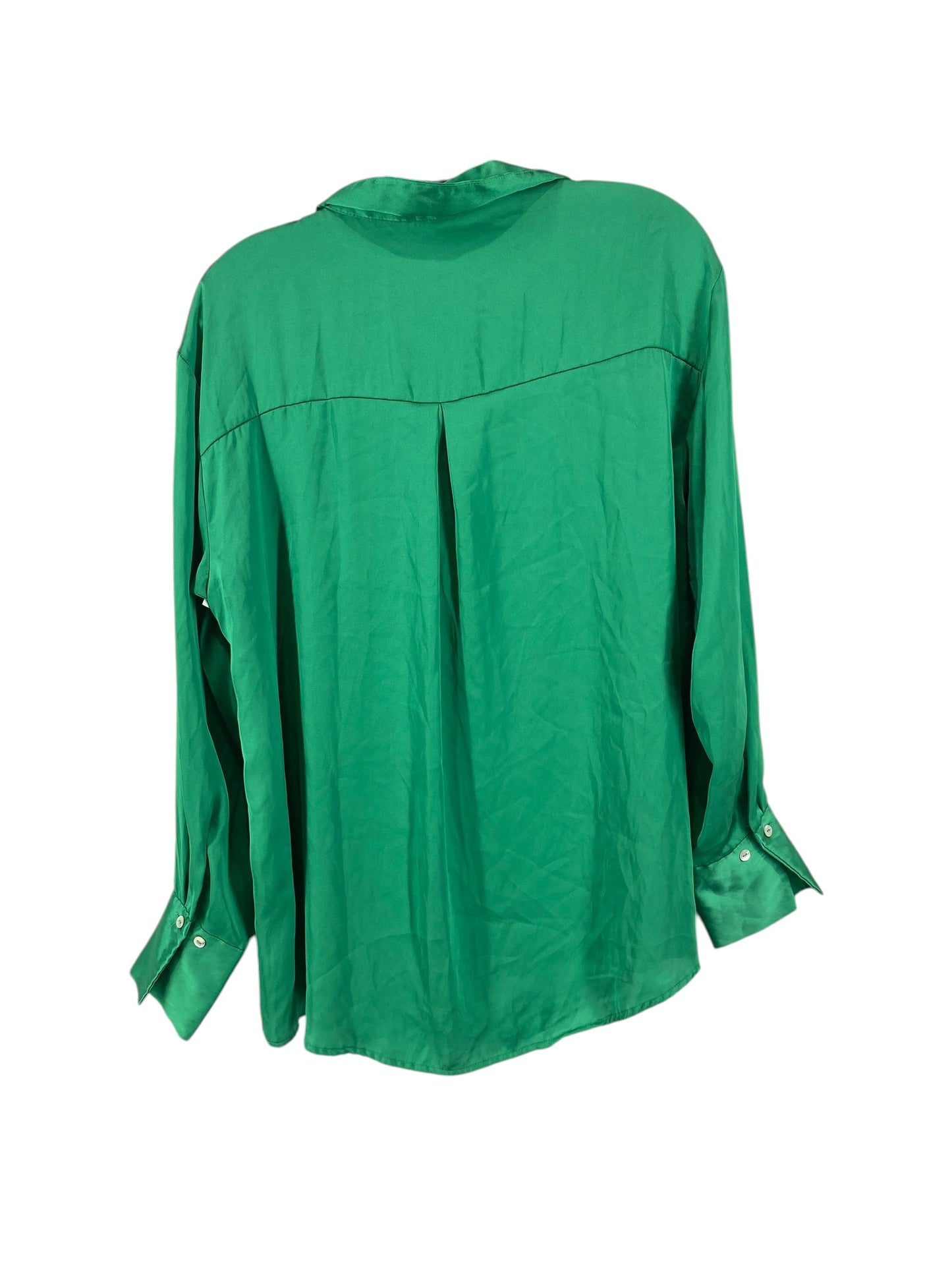 Blouse Long Sleeve By Zara In Green, Size: M