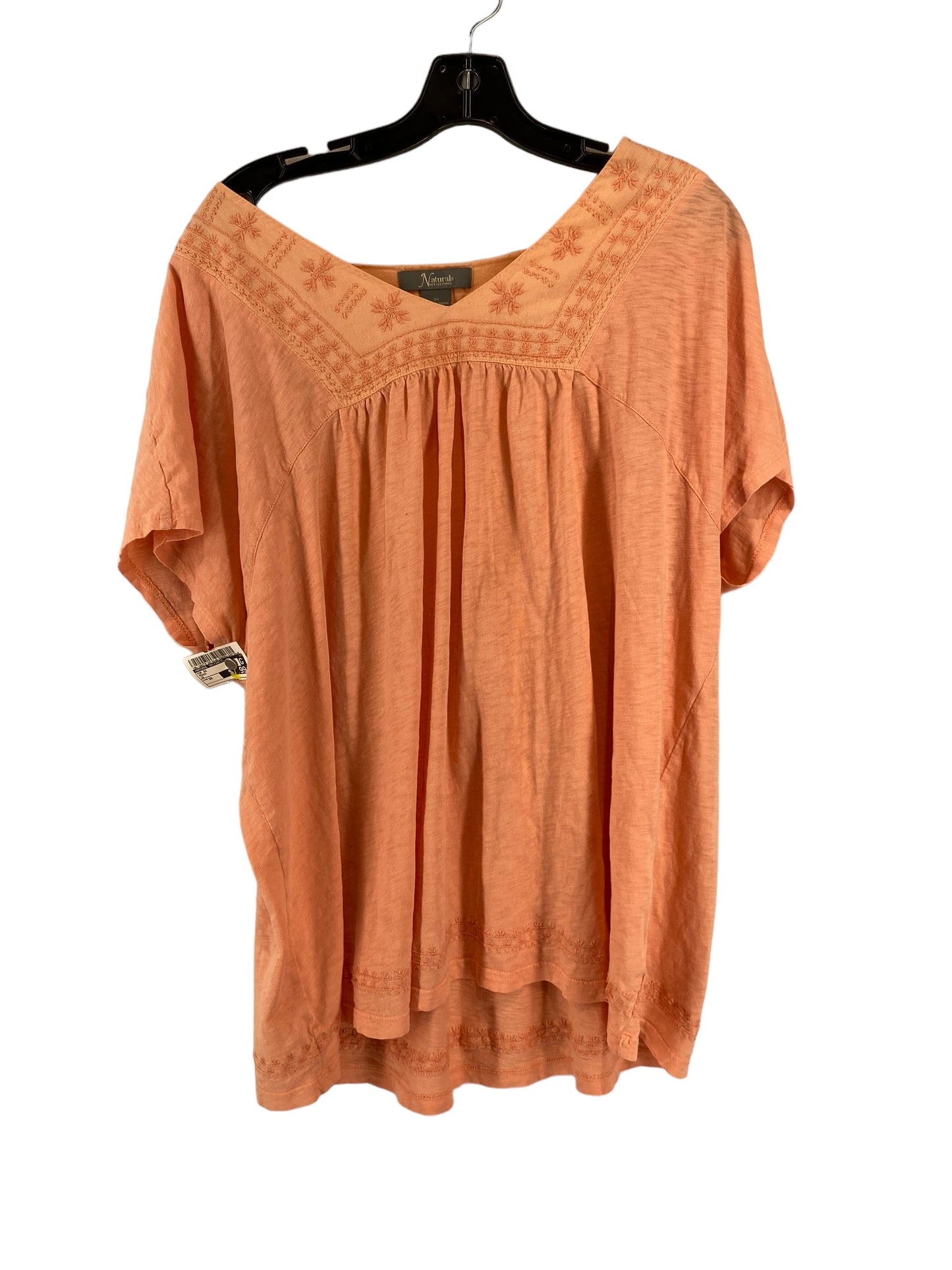 Peach Top Short Sleeve Natural Instincts, Size 2x
