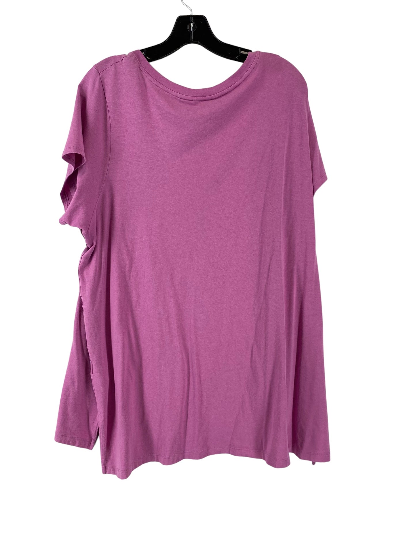 Purple Top Short Sleeve Basic Tahari By Arthur Levine, Size 2x