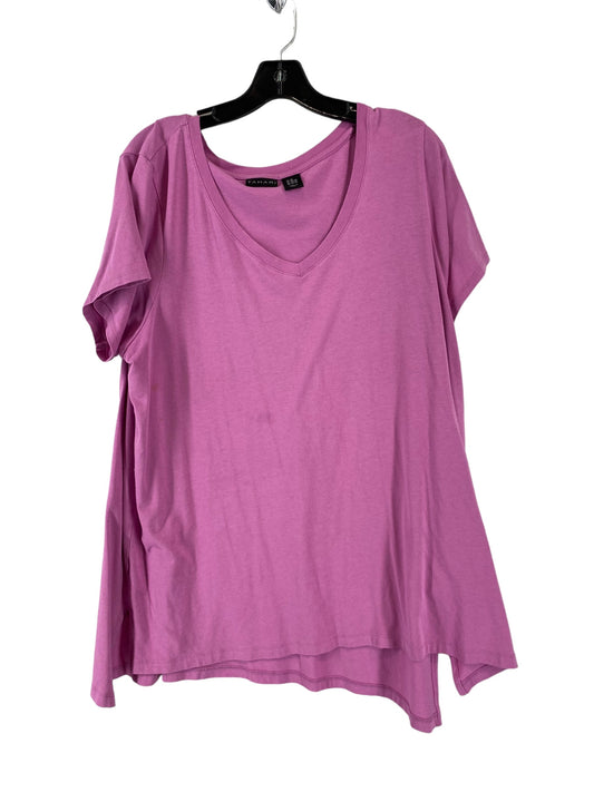 Purple Top Short Sleeve Basic Tahari By Arthur Levine, Size 2x