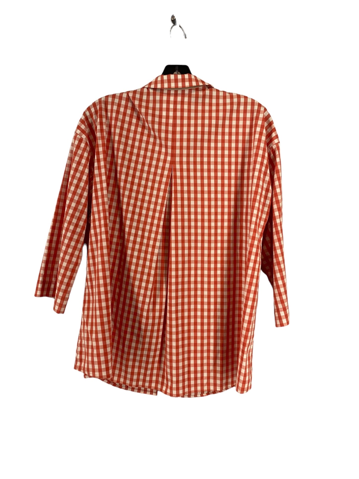 Blouse Long Sleeve By Lafayette 148 In Checkered Pattern, Size: S