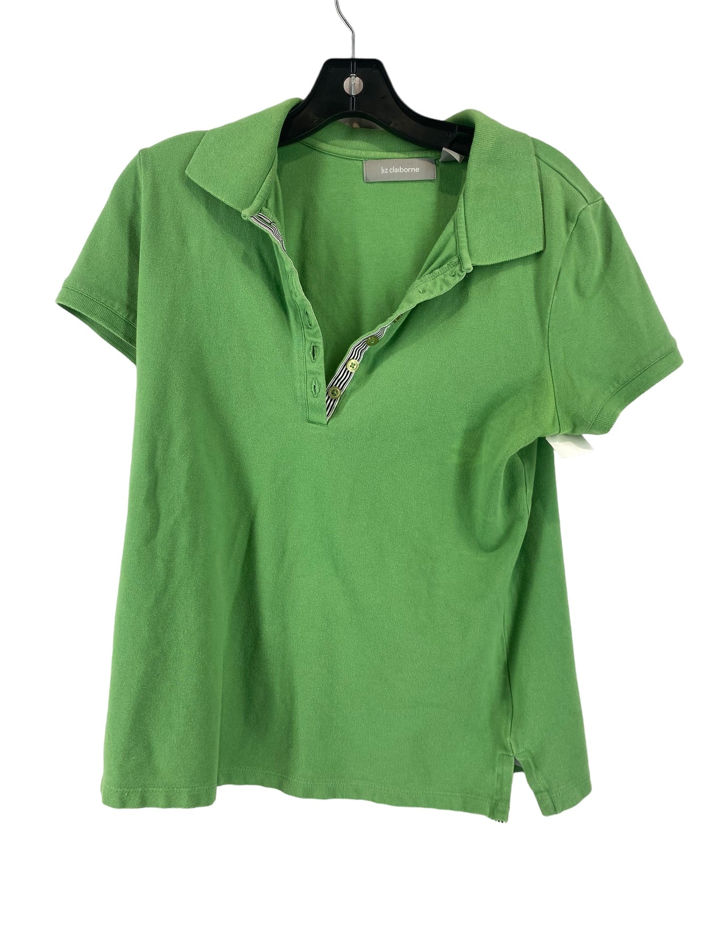 Top Short Sleeve By Liz Claiborne In Green, Size: M