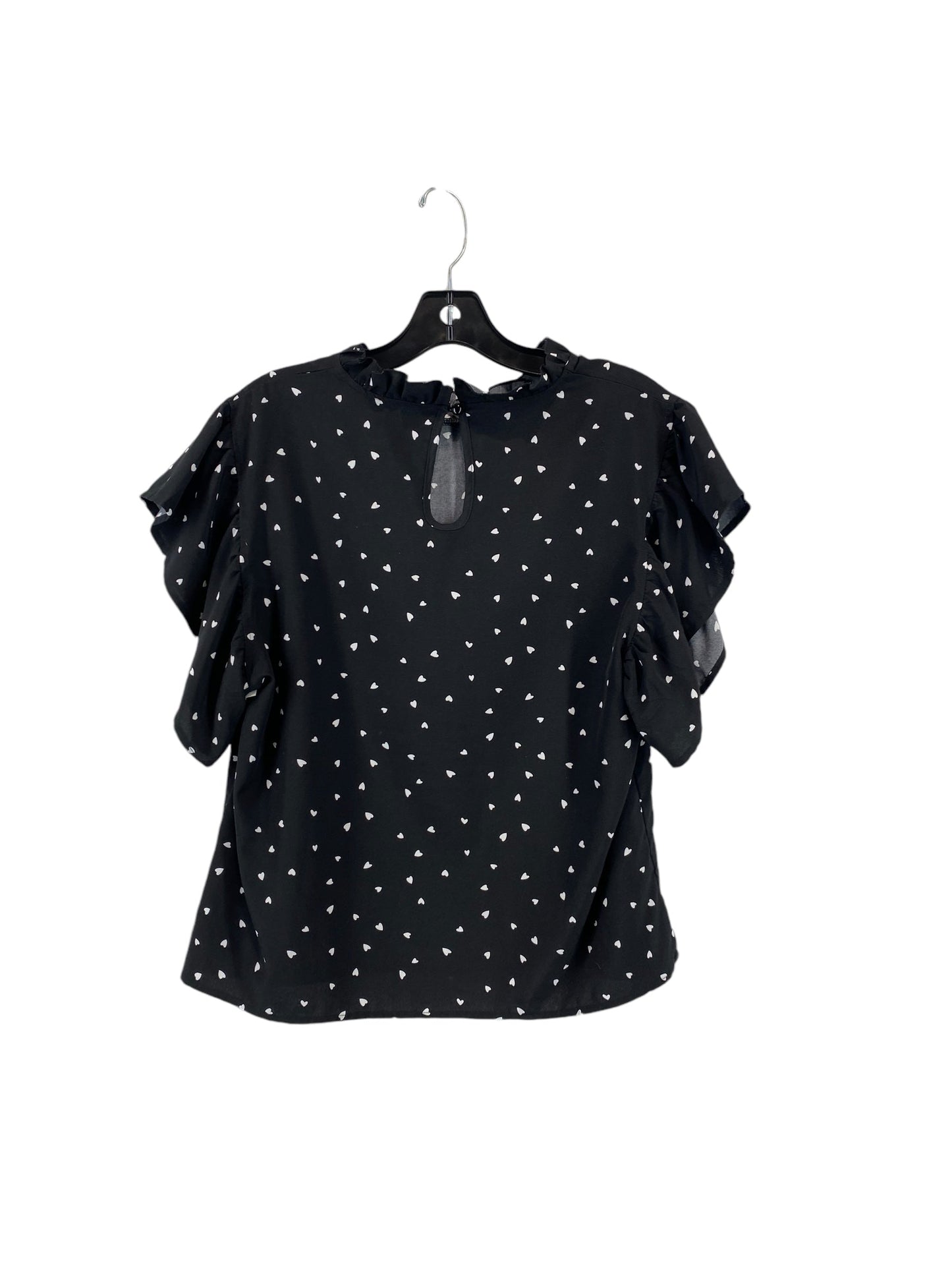 Top Short Sleeve By Shein In Black, Size: L