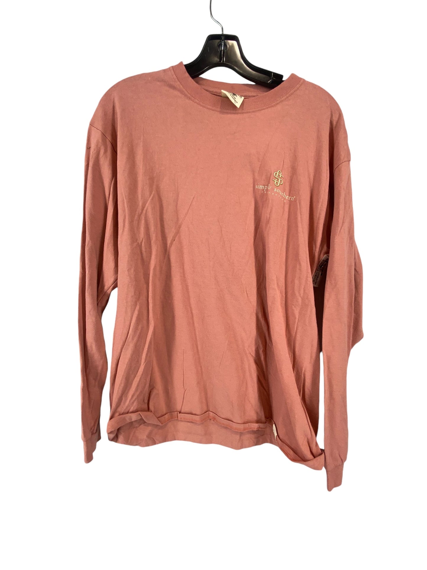 Top Long Sleeve Basic By Simply Southern In Pink, Size: L