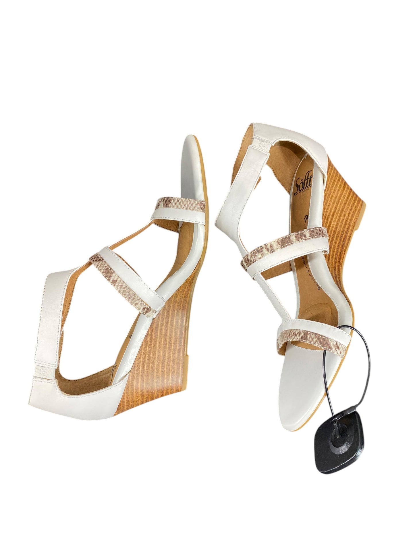 Sandals Heels Wedge By Sofft In White, Size: 8.5