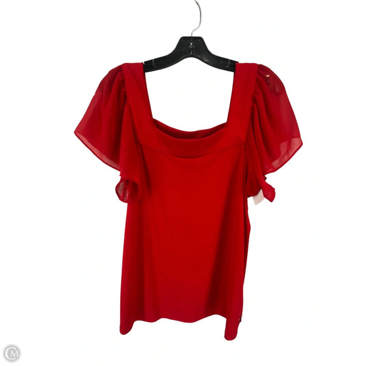 Top Short Sleeve By Calvin Klein In Red, Size: M