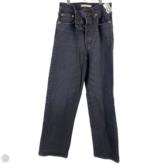 Jeans Straight By Levis In Black Denim, Size: 26