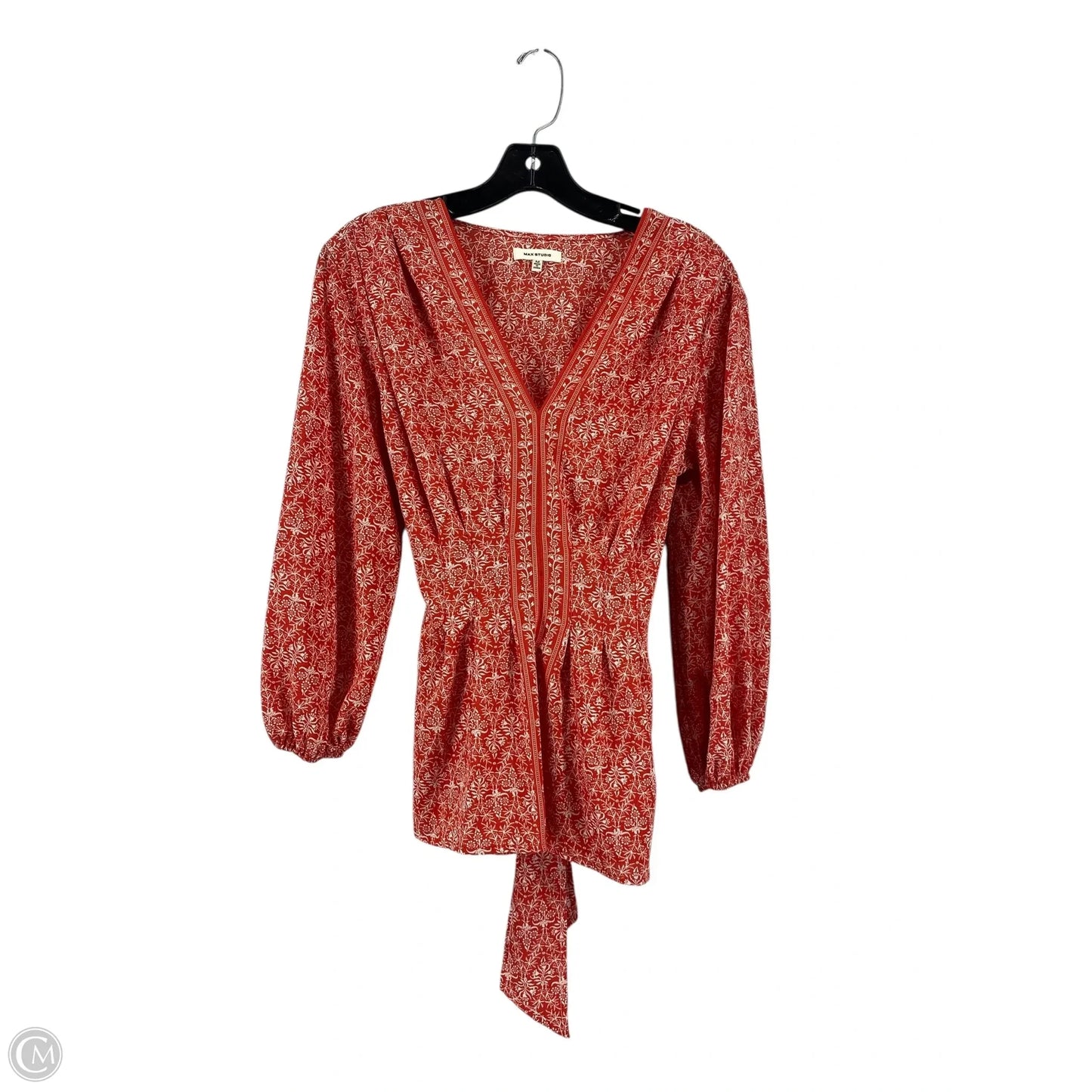 Top Long Sleeve By Max Studio In Red, Size: M