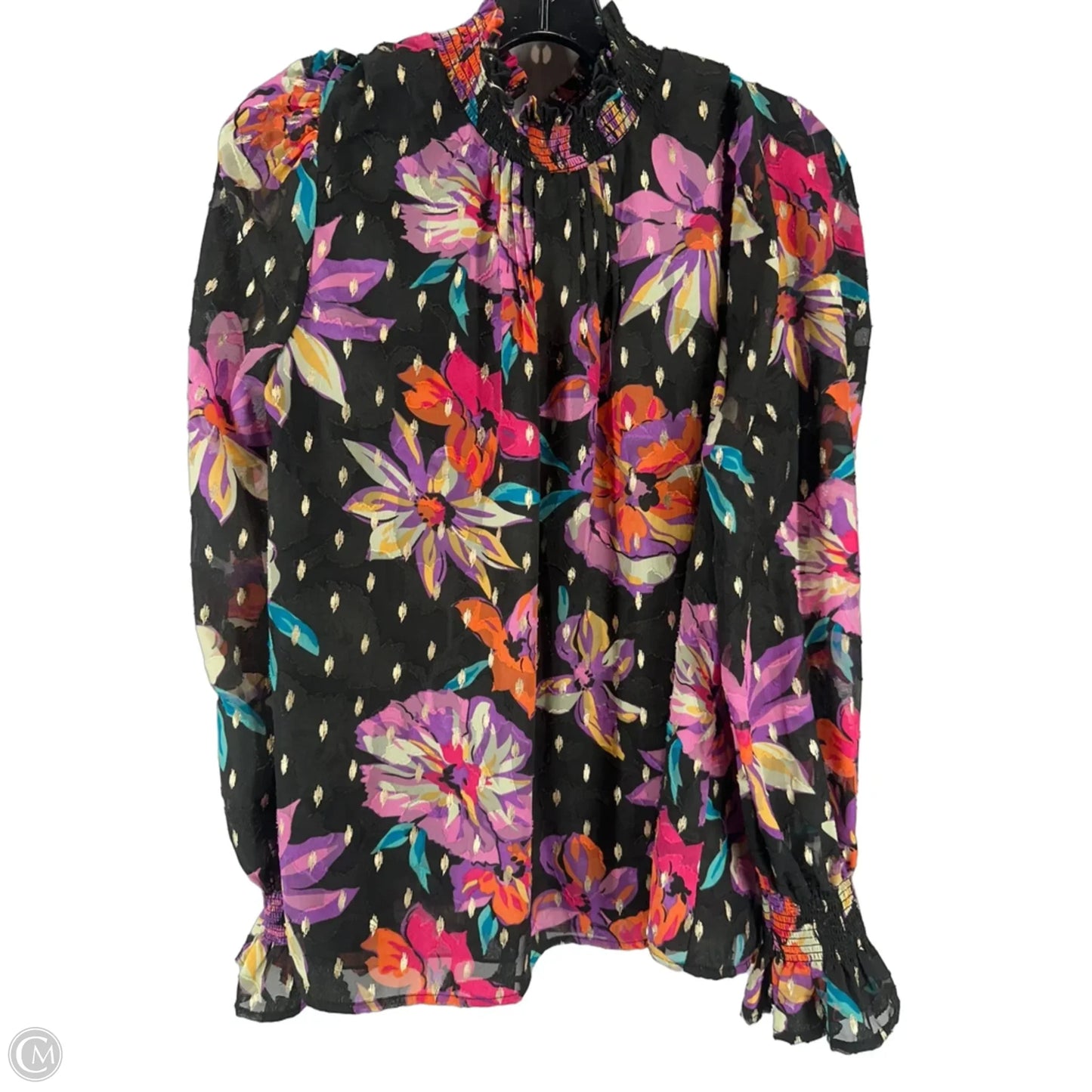 Blouse Long Sleeve By Fate In Floral Print, Size: L