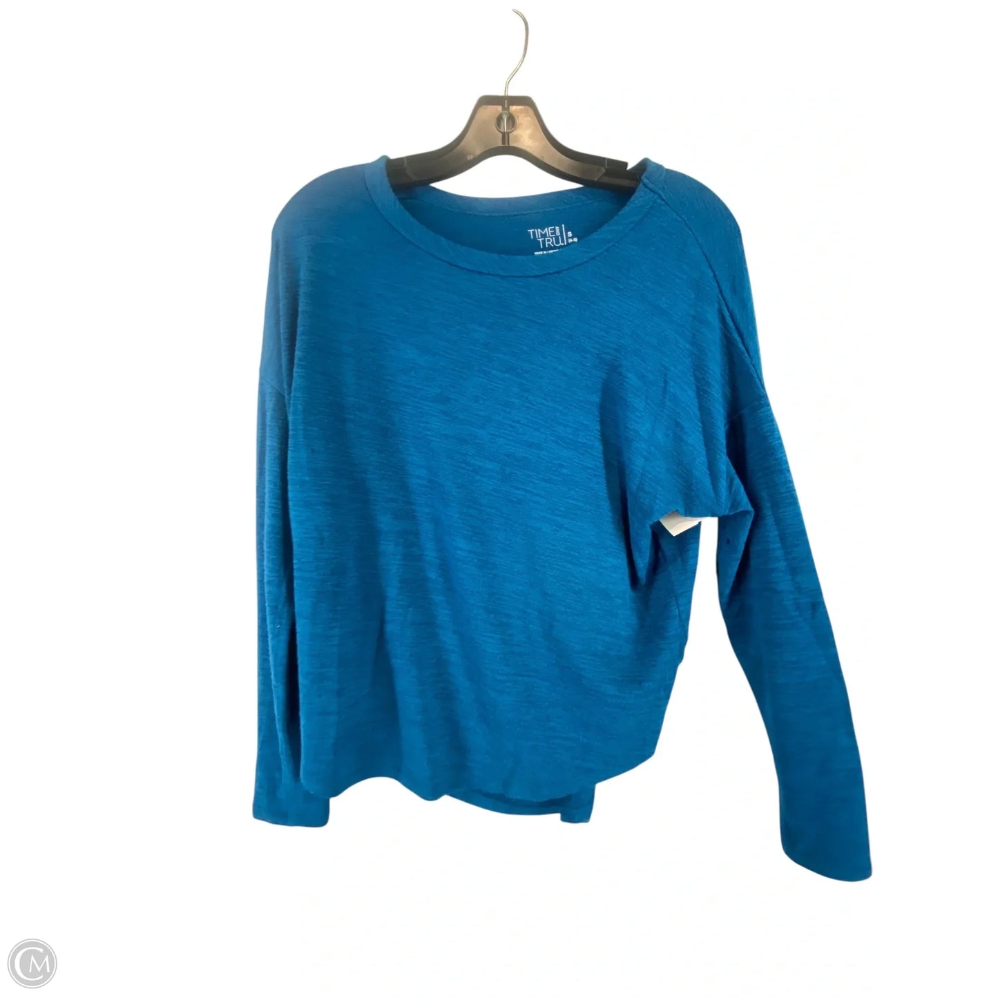 Top Long Sleeve Basic By Time And Tru In Blue, Size: S