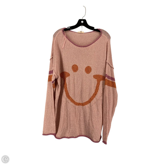 Top Long Sleeve By Easel In Pink, Size: L