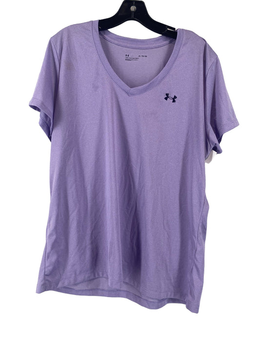 Purple Athletic Top Short Sleeve Under Armour, Size Xl