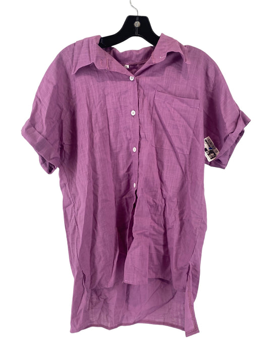 Purple Top Short Sleeve Clothes Mentor, Size S