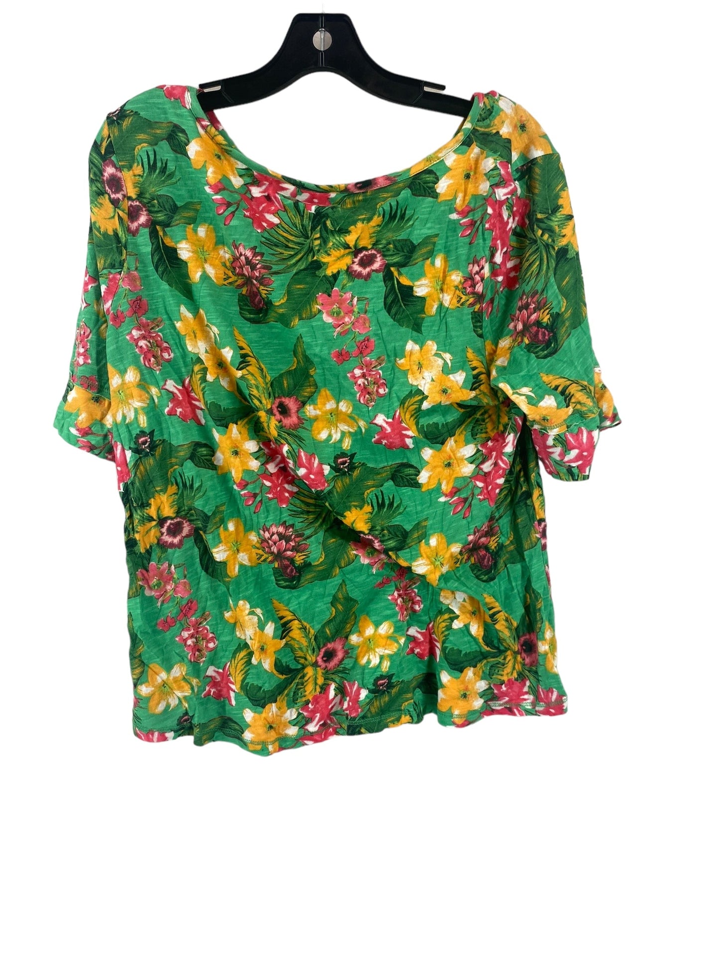 Green Top 3/4 Sleeve Cato, Size L