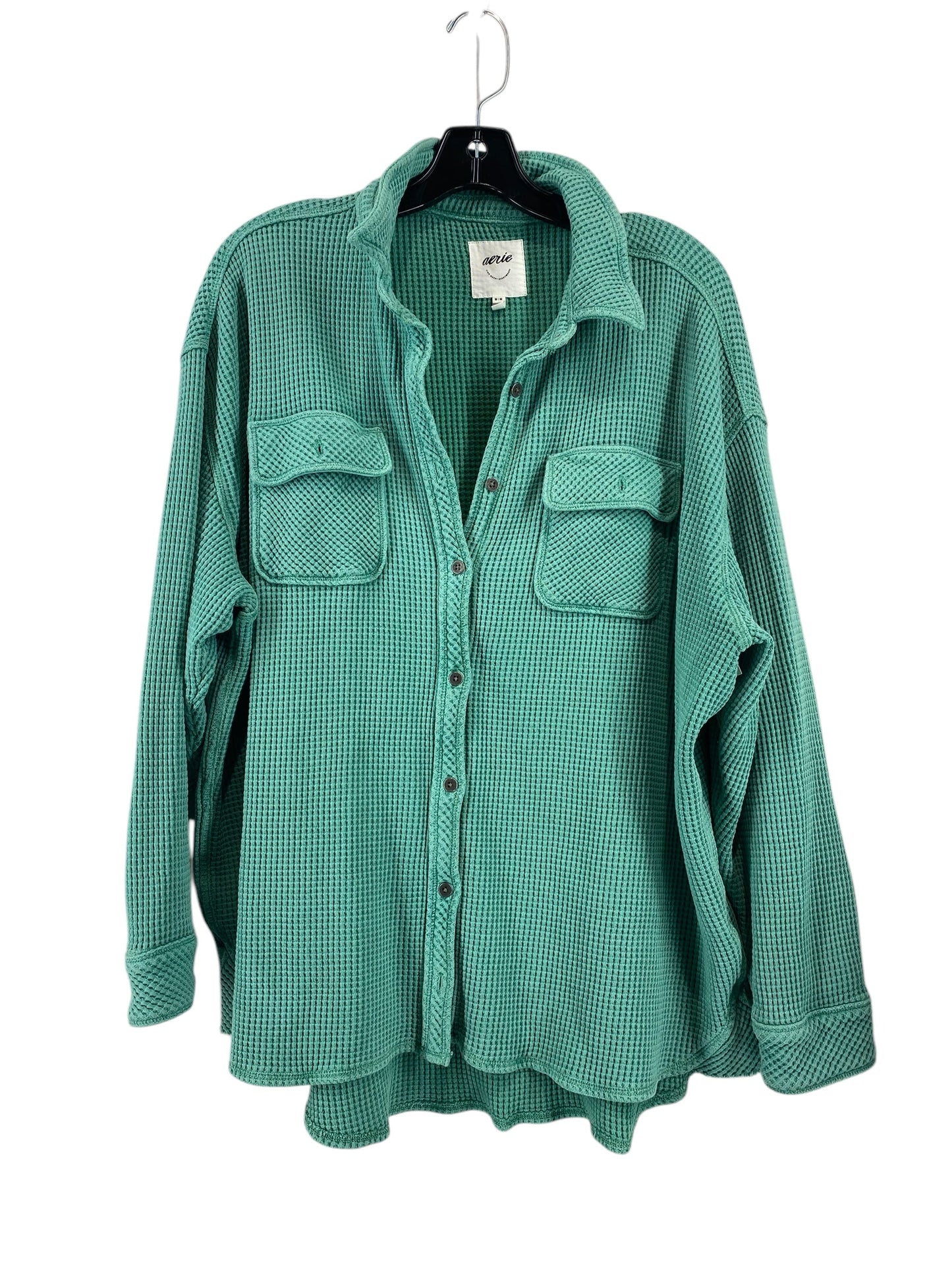 Top Long Sleeve By Aerie In Green, Size: M