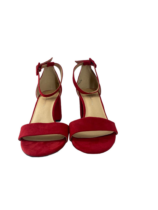 Red Sandals Heels Block Cl By Chinese Laundry, Size 7.5