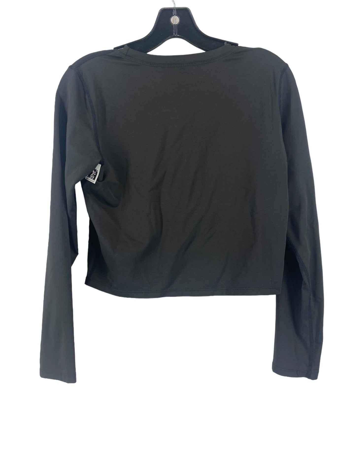 Black Athletic Top Long Sleeve Collar Clothes Mentor, Size M