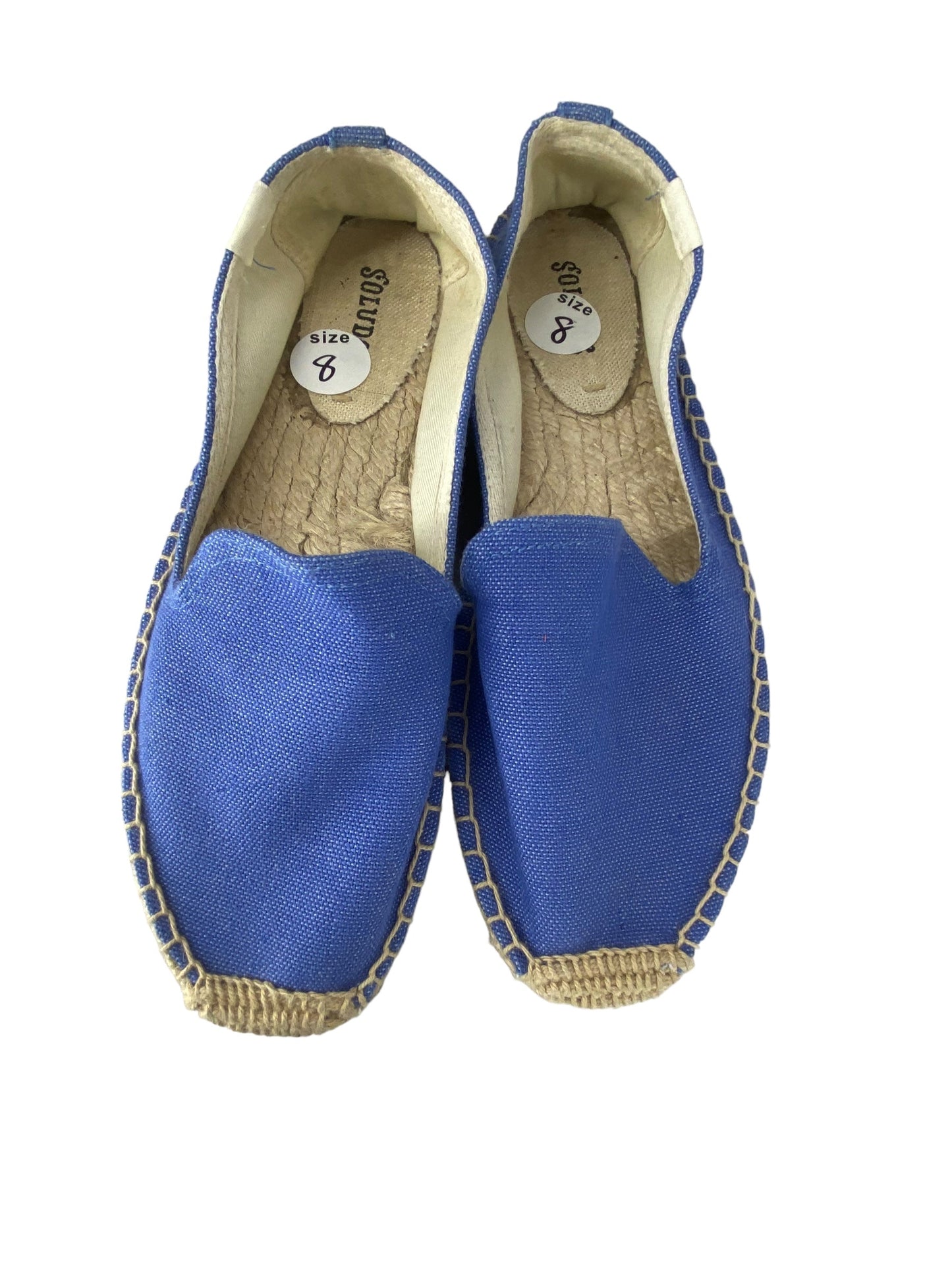 Blue Shoes Flats Soludos, Size 8