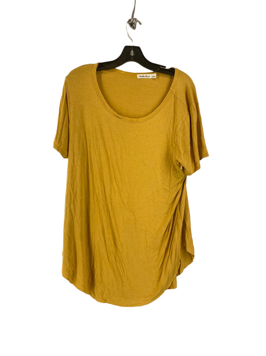 Yellow Top Short Sleeve Basic Clothes Mentor, Size L