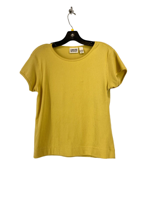 Yellow Top Short Sleeve Chicos, Size 1