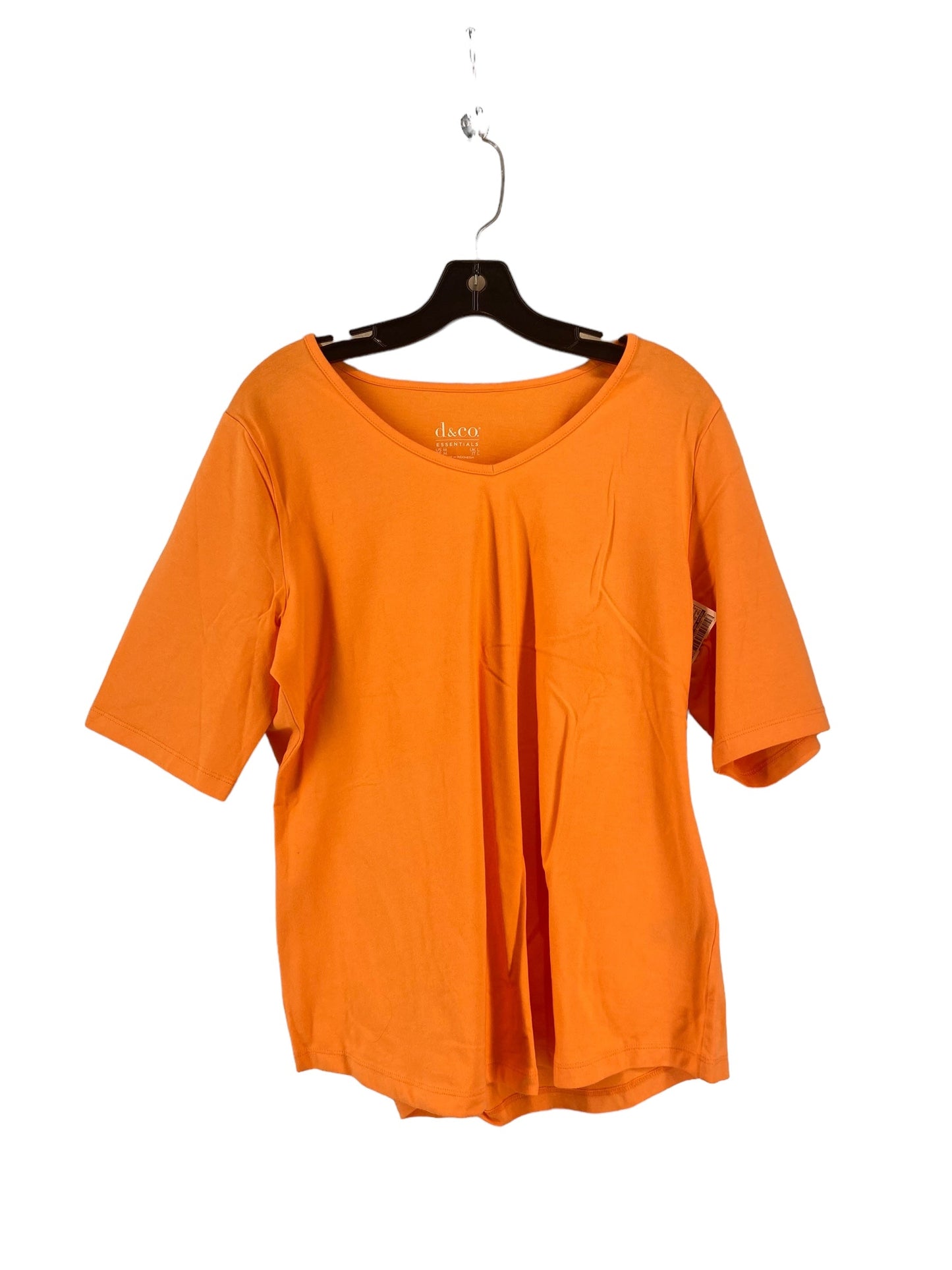 Orange Top Short Sleeve Denim And Company, Size M