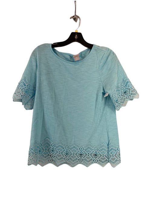 Blue Top Short Sleeve Chicos, Size 0