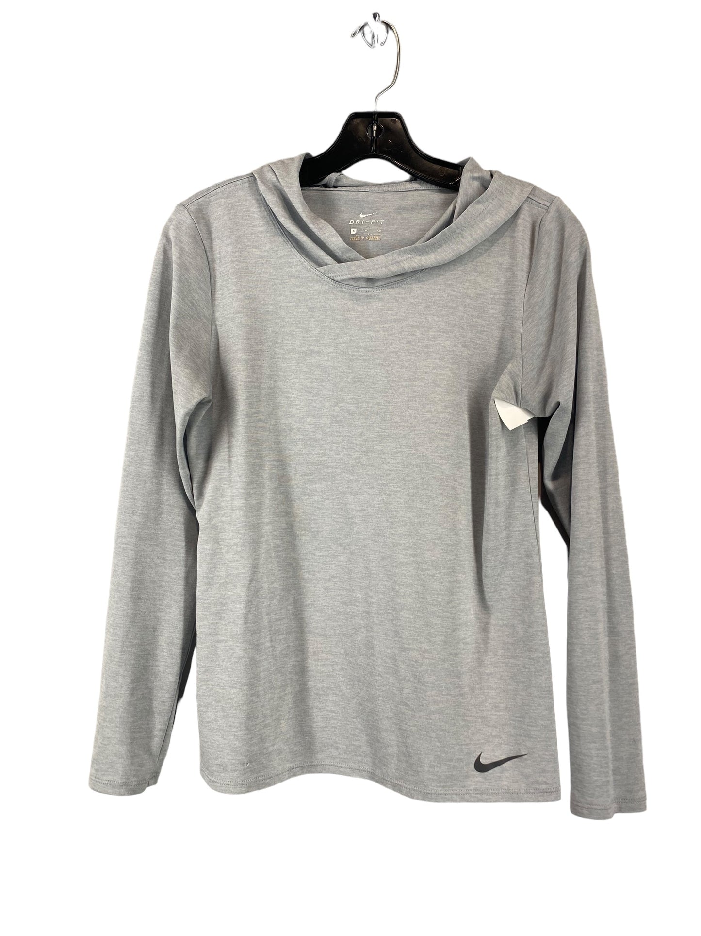 Grey Athletic Top Long Sleeve Hoodie Nike Apparel, Size S