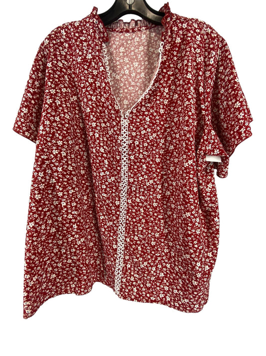 Top Short Sleeve By Shein In Red, Size: 2x