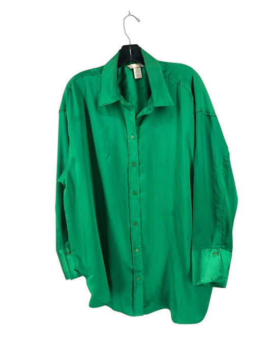 Top Long Sleeve By H&m In Green, Size: M