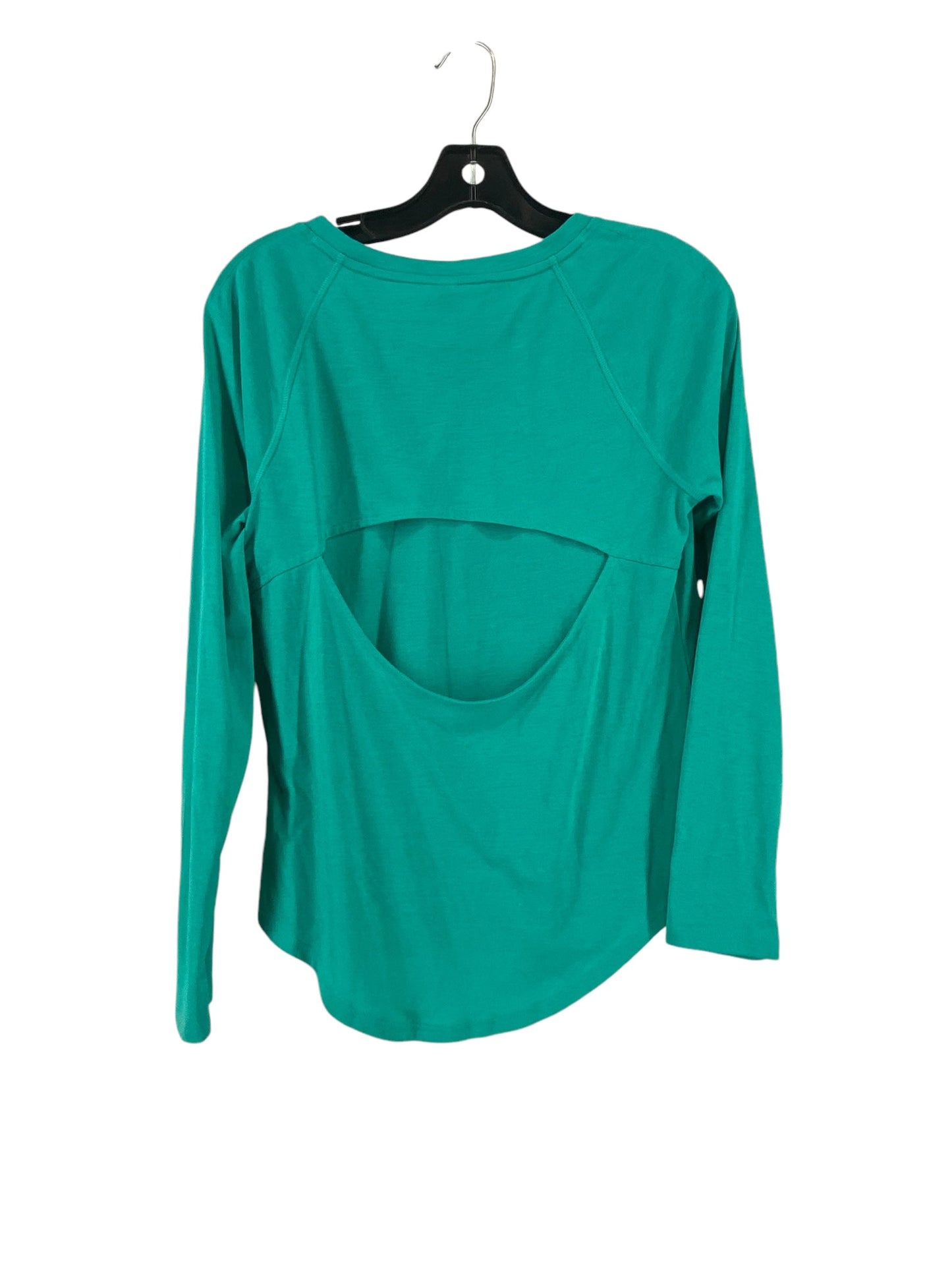 Athletic Top Long Sleeve Collar By Under Armour In Green, Size: S