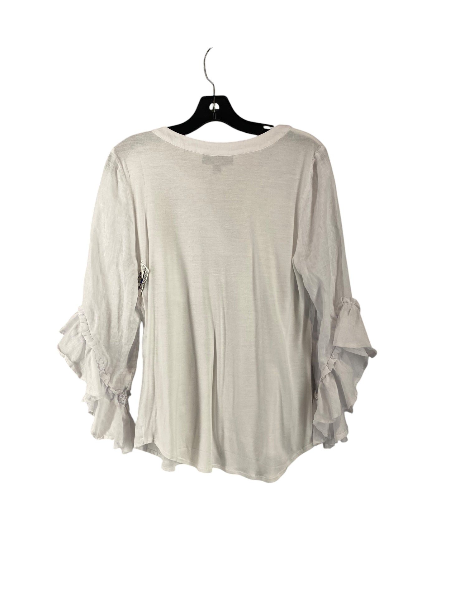 Top Long Sleeve By Inc In White, Size: M