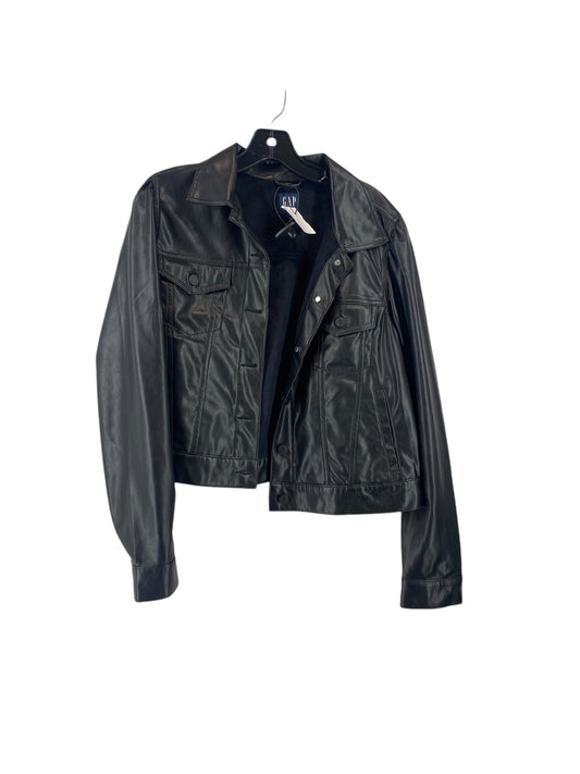 Jacket Leather By Gap In Black, Size: L