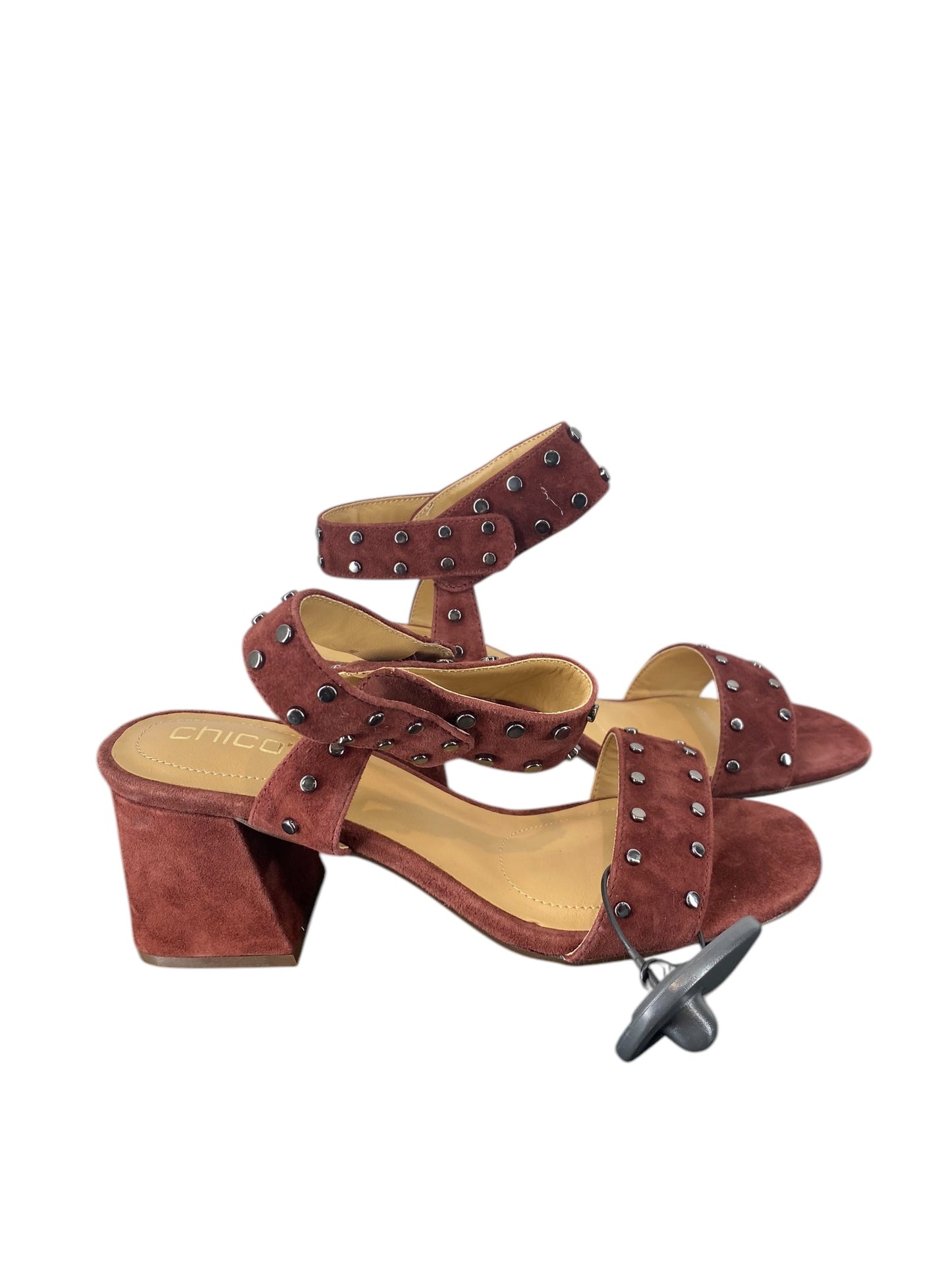 Shoes Heels Block By Chicos In Maroon, Size: 7.5