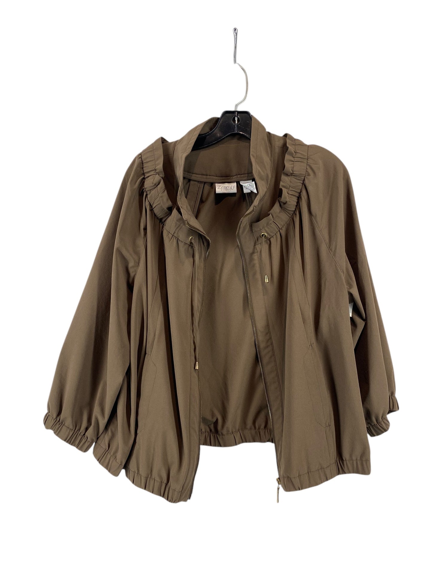 Jacket Windbreaker By Zenergy By Chicos In Brown