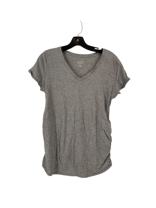 Top Short Sleeve By Isabel Maternity In Grey, Size: M