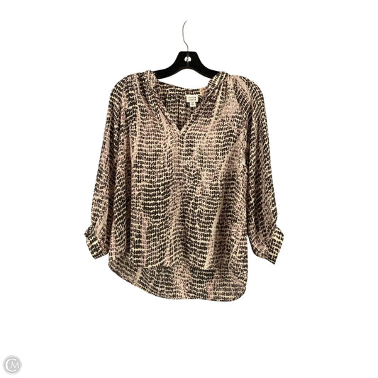 Top Long Sleeve By Peyton Jensen In Cream & Grey, Size: Xs