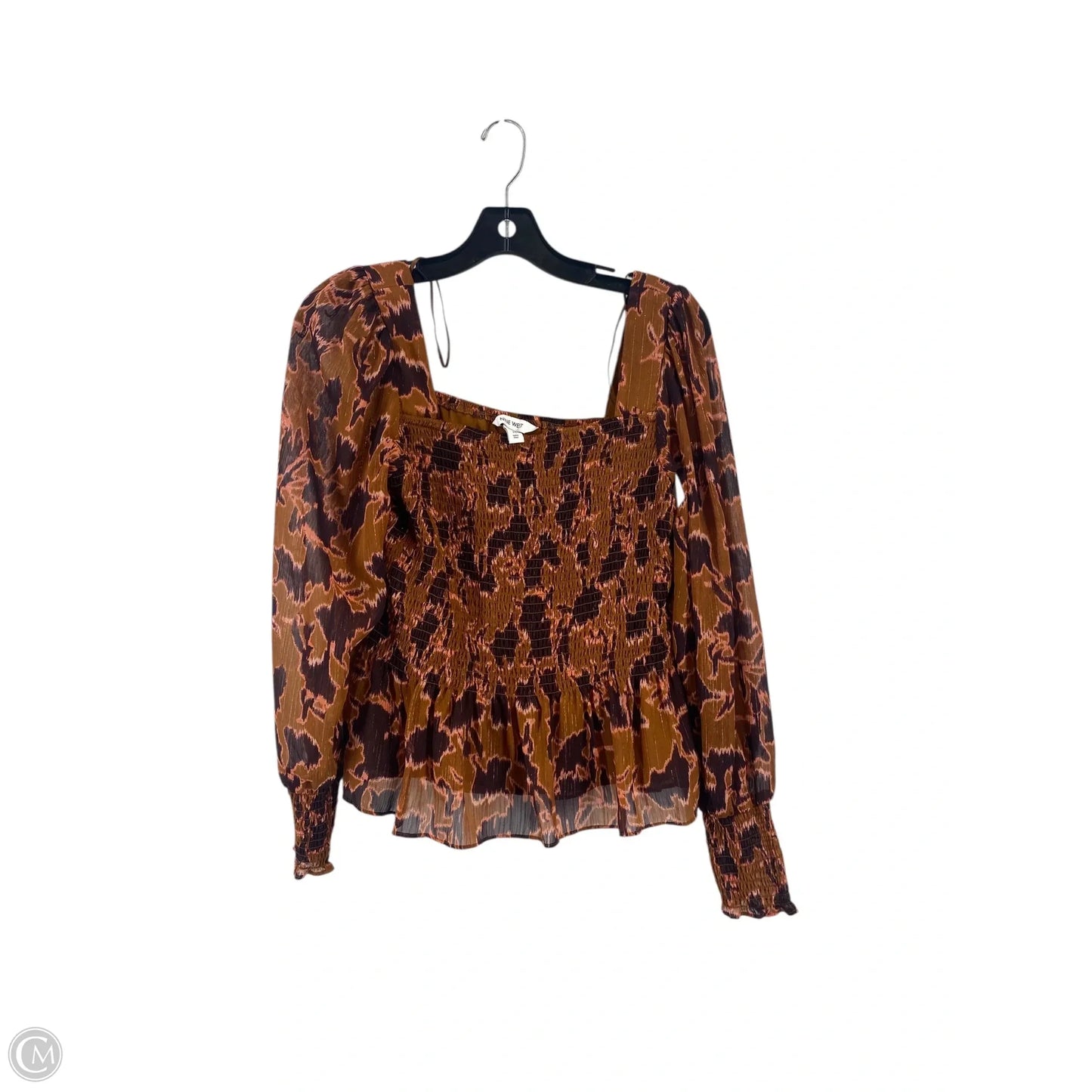Top Long Sleeve By Nine West In Brown, Size: M