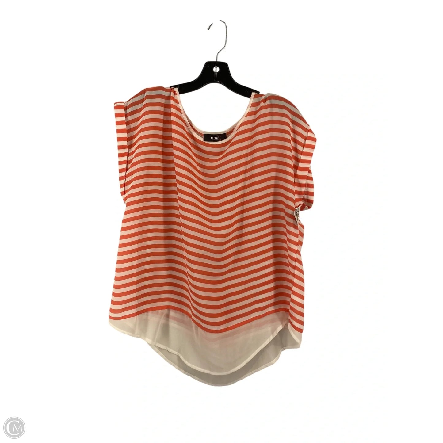 Top Short Sleeve By Ana In Striped Pattern, Size: L
