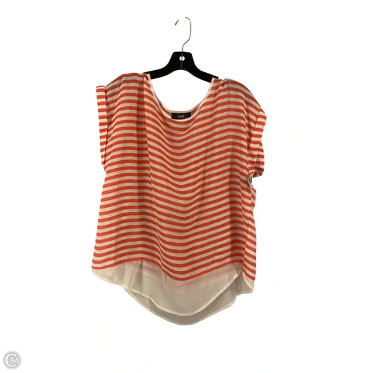 Top Short Sleeve By Ana In Striped Pattern, Size: L
