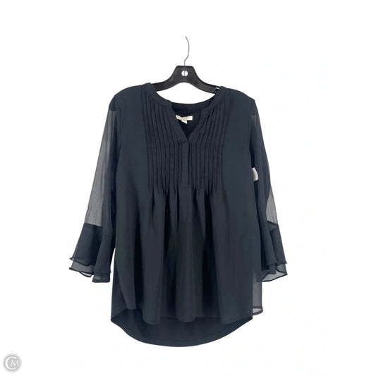 Top Long Sleeve By Charter Club In Black, Size: M